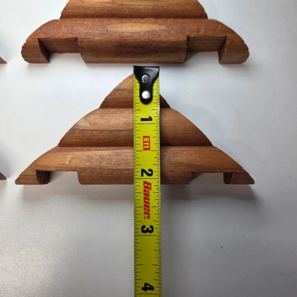 Lincoln Logs Wood Roof Support Gables Replacement Parts Set of 4 Brown